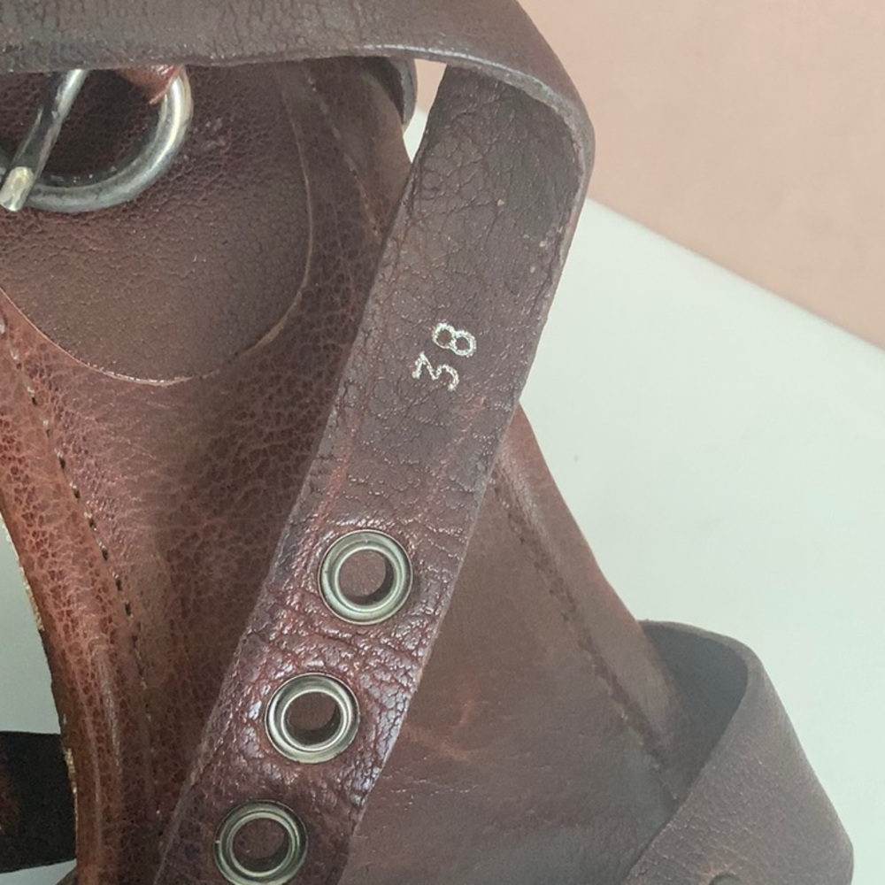 Miu Miu Platform Open Toe Sandals Leather/Fabric - image 5